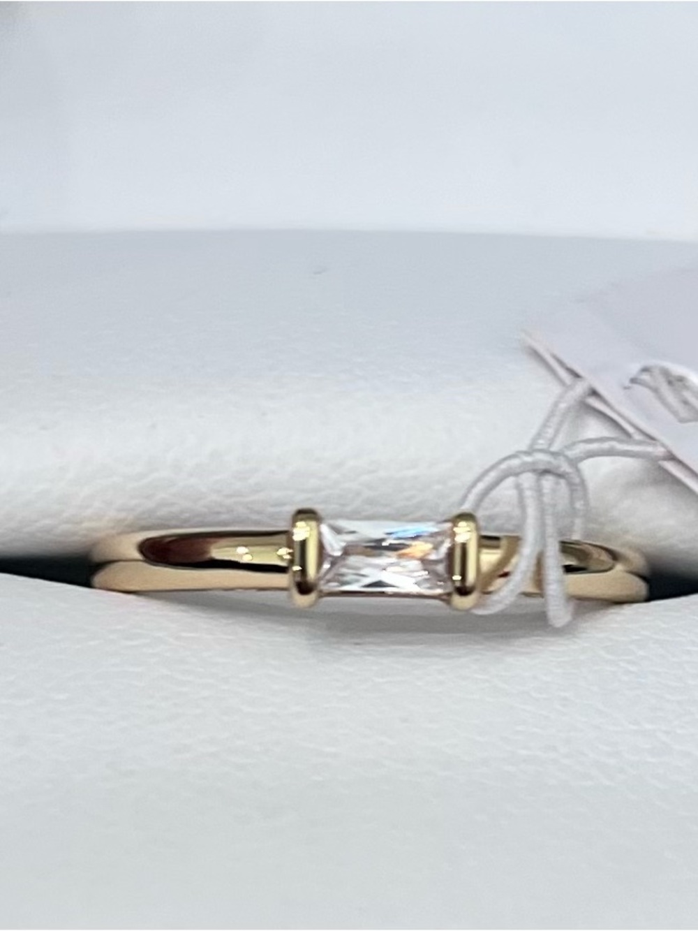 Kendra Scott Gold Stacking Ring Clear Baguette Stone NWT